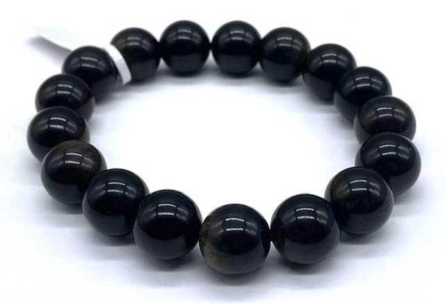 12mm Obsidian, Golsheen bracelet - Click Image to Close