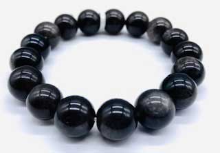 12mm Obsidian, Smoky bracelet - Click Image to Close