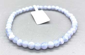 4mm Agate, Blue Lace bracelet - Click Image to Close