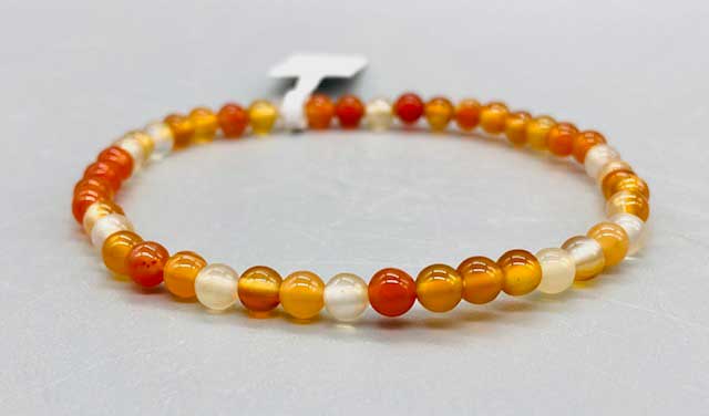 4mm Agate, Brown & Red bracelet - Click Image to Close