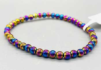 4mm Hematite, Rainbow bracelet - Click Image to Close
