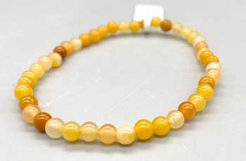 4mm Jade, Yellow bracelet - Click Image to Close