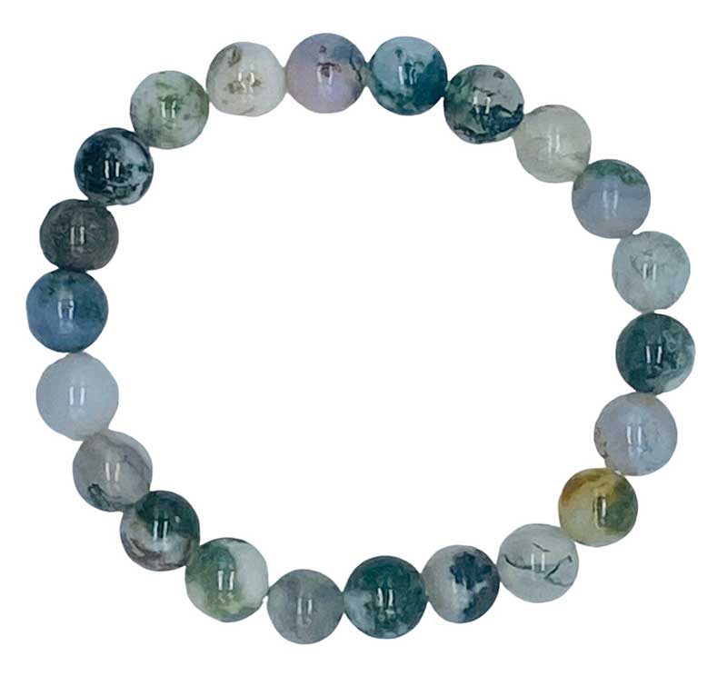 8mm Moss Agate bracelet - Click Image to Close
