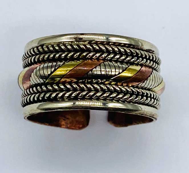 (set of 3) 3 Metals Twisted adjustable rings - Click Image to Close