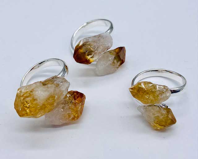 (set of 3) adjustable Citrine rings - Click Image to Close