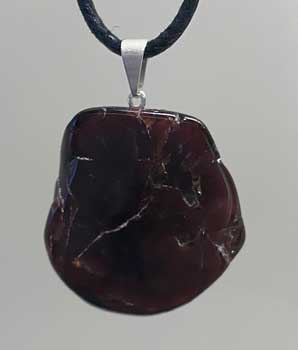Garnet slice pendant - Click Image to Close