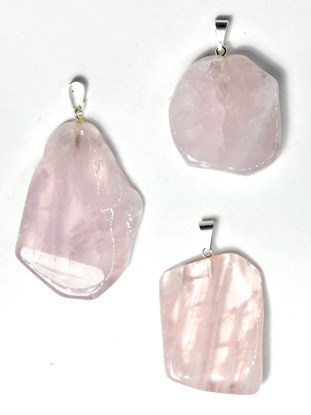 Rose Quartz slice pendant - Click Image to Close