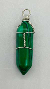 Wire Wrapped Malachite point