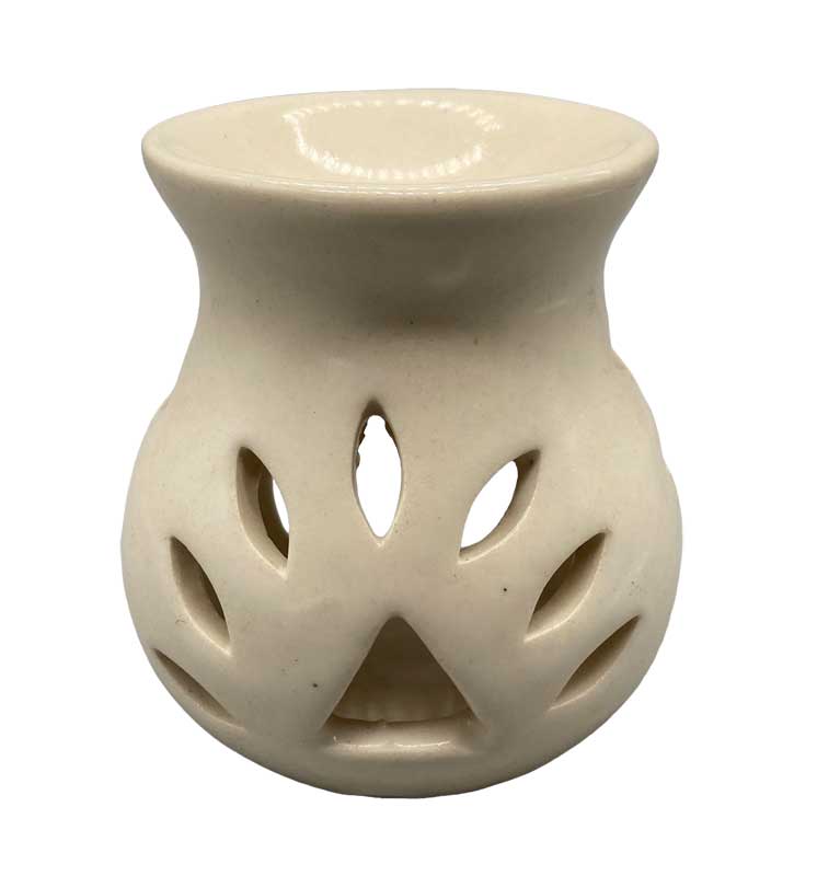 4" Ivory Ceramic oil diffuser - Click Image to Close