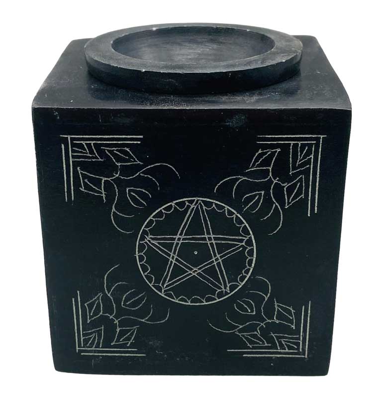 3" square Pentagram soapstone oil diffuser - Click Image to Close