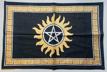 13"x19" Pentagram altar cloth - Click Image to Close