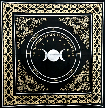 24"x24" Triple Moon Pendulum/ Ouija altar cloth - Click Image to Close
