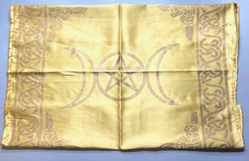 21" x 21" Gold Triple Moon altar cloth - Click Image to Close