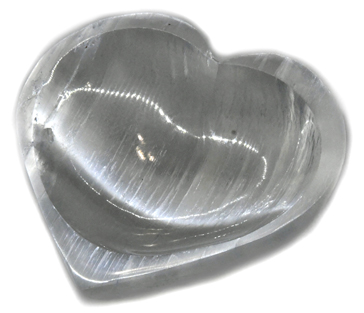 4" Selenite Heart bowl - Click Image to Close