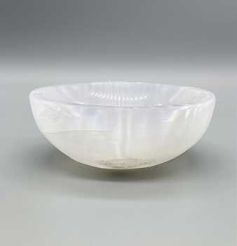 4" Selenite Oval bowl - Click Image to Close