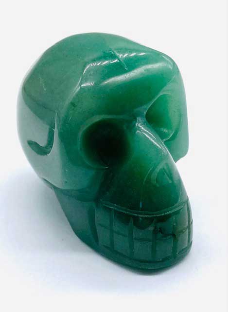 ~2" Aventurine, Green Skull - Click Image to Close