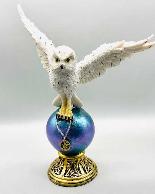 8 1/2" Flying Owl on Ball - Click Image to Close