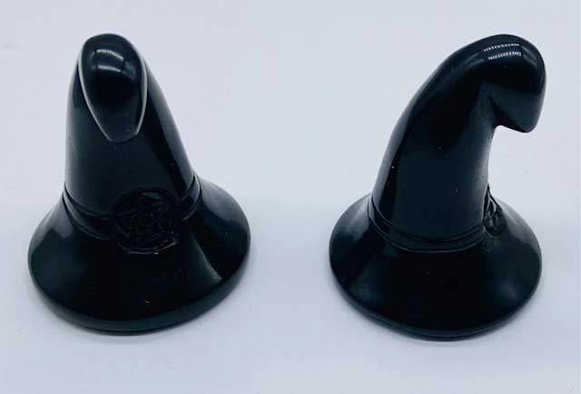 (set of 2) 1 3/4" Witch's Hat Obsidian, Black - Click Image to Close