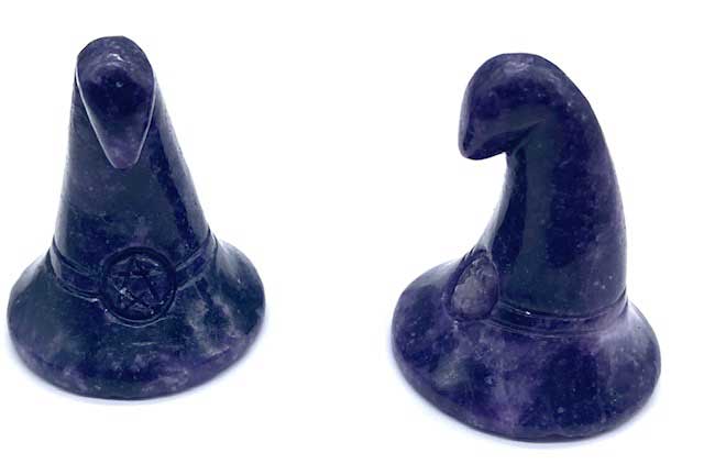 (set of 2) 1 3/4" Witch's Hat Lepidolite - Click Image to Close